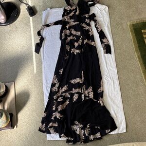 Tracy Reese Black and Cream 100% Silk Jumpsuit NWOT